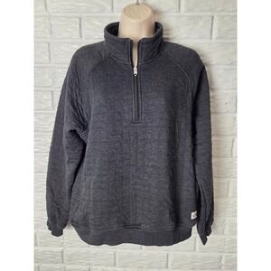 The North Face pullover Womens size Large Quilted 1/4 zip Gray Puffy